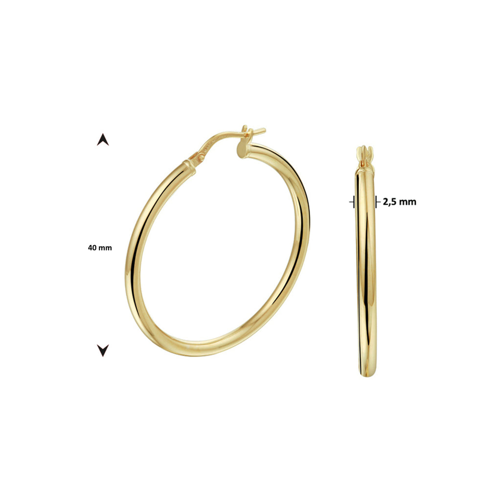 Ohrringe runde Röhre 2,5 mm Silgold (gelb mit Silberkern)