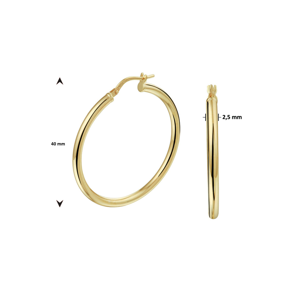 Ohrringe runde Röhre 2,5 mm Silgold (gelb mit Silberkern)