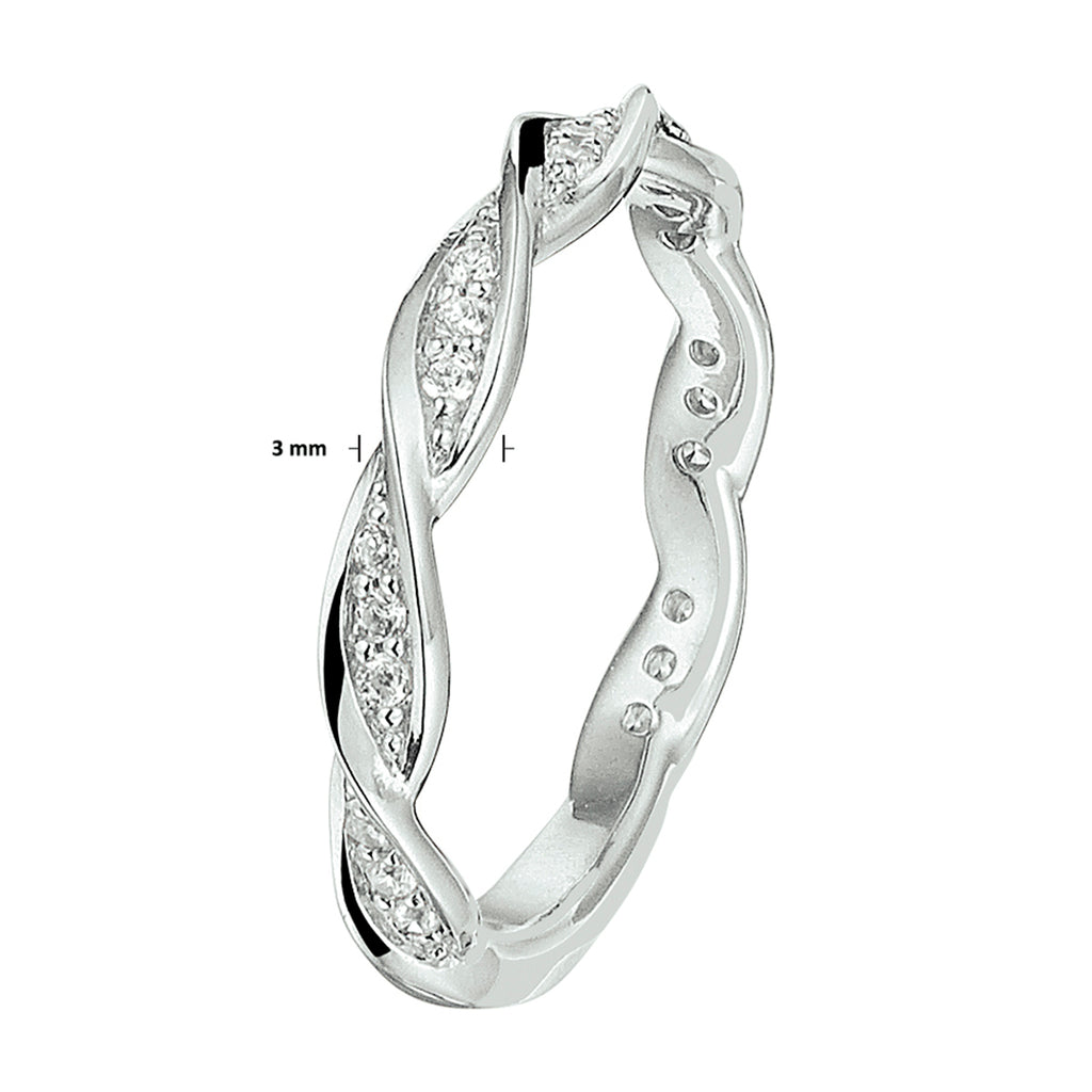 Ring Zirkonia Silber rhodiniert