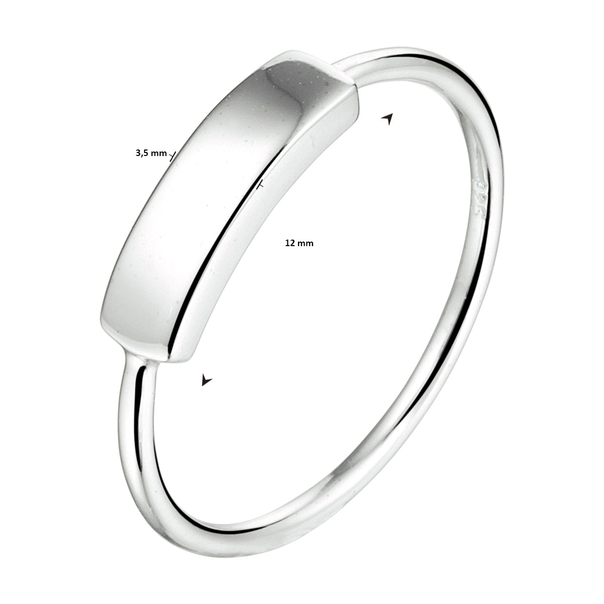 ring balkje zilver gerhodineerd