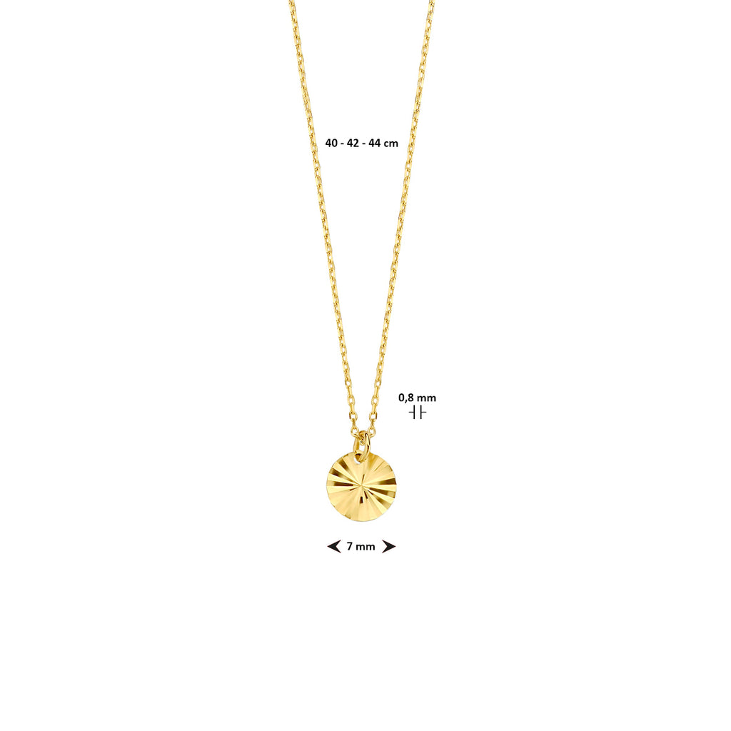 collier rondje 40 - 42 - 44 cm 14K geelgoud