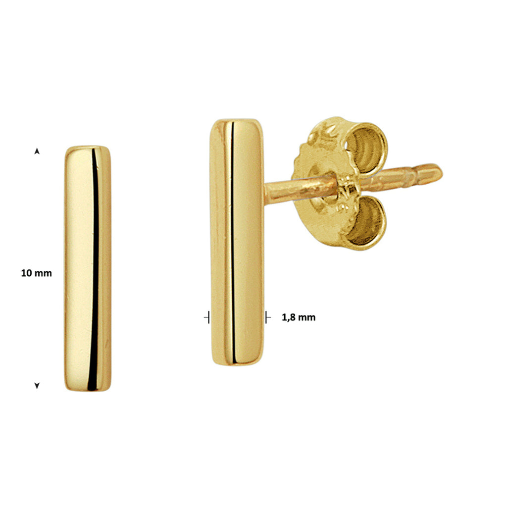 Ohrstecker Stab Silber vergoldet (Gelb)