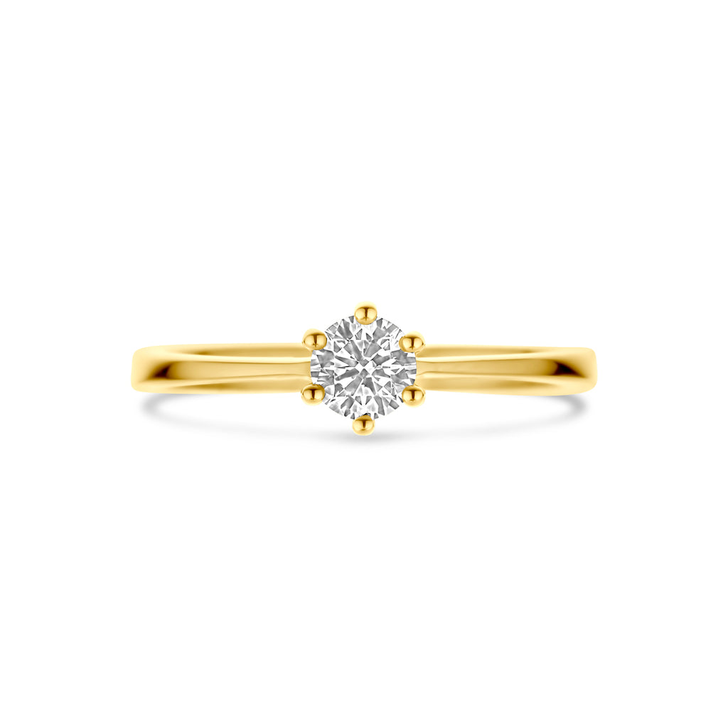 ring zirkonia 14K geelgoud