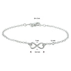 Fußkettchen Infinity 24 + 2 cm Silber rhodiniert