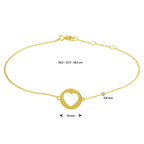 Armband Herz 16,5 - 17,5 - 18,5 cm 14K Gelbgold