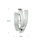 hanger zirkonia poli/mat zilver gerhodineerd