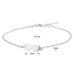 Armband Herzen 1,3 mm 16 + 3 cm Silber rhodiniert