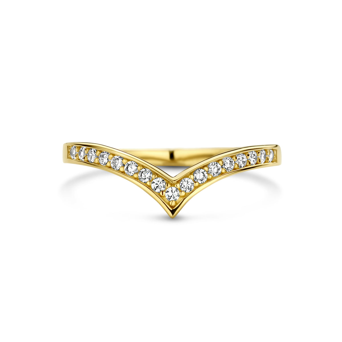 Ring mit Zirkonia 14K Gelbgold