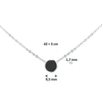 Halskette Onyx 42 + 3 cm Silber rhodiniert