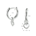 oorringen hart zilver gerhodineerd
