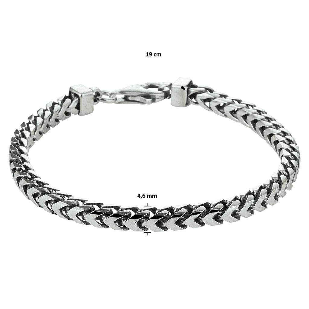 Armband Oxi Gourmet 4,6 mm Silber oxidiert