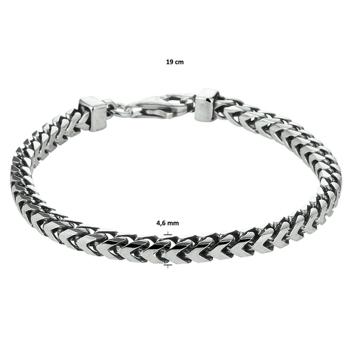 Armband Oxi Gourmet 4,6 mm Silber oxidiert
