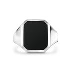 zegelring massief onyx 13 x 11 mm zilver wit