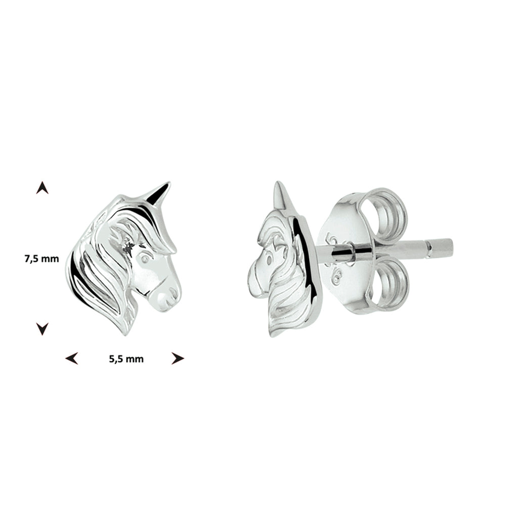 Ohrstecker aus rhodiniertem Einhorn-Silber