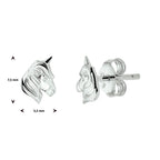 Ohrstecker aus rhodiniertem Einhorn-Silber