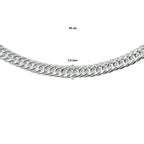 collier dubbel gourmette 7,4 mm 45 cm met groot veerslot zilver wit