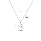 collier konijn 36 + 4 cm zilver gerhodineerd