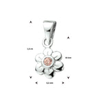 hanger bloem roze zirkonia zilver gerhodineerd