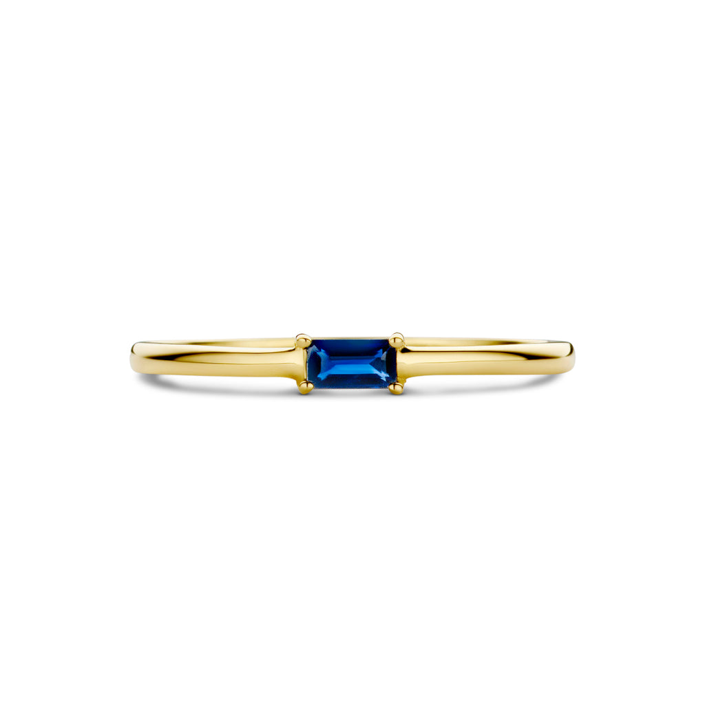 Ring mit Geburtsstein Saphir 14. September Gelbgold