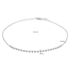 Fußkettchen diamantiert 1,2 mm 24 + 2 cm Silber rhodiniert