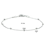 Armband Kugeln 2,5 mm 17 + 2 cm Silber rhodiniert