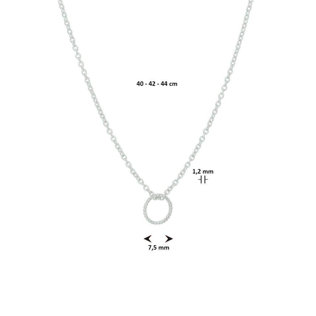 Halskette rund 40 - 42 - 44 cm Silber rhodiniert