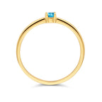Ring mit Geburtsstein Blautopas Dezember 14K Gelbgold