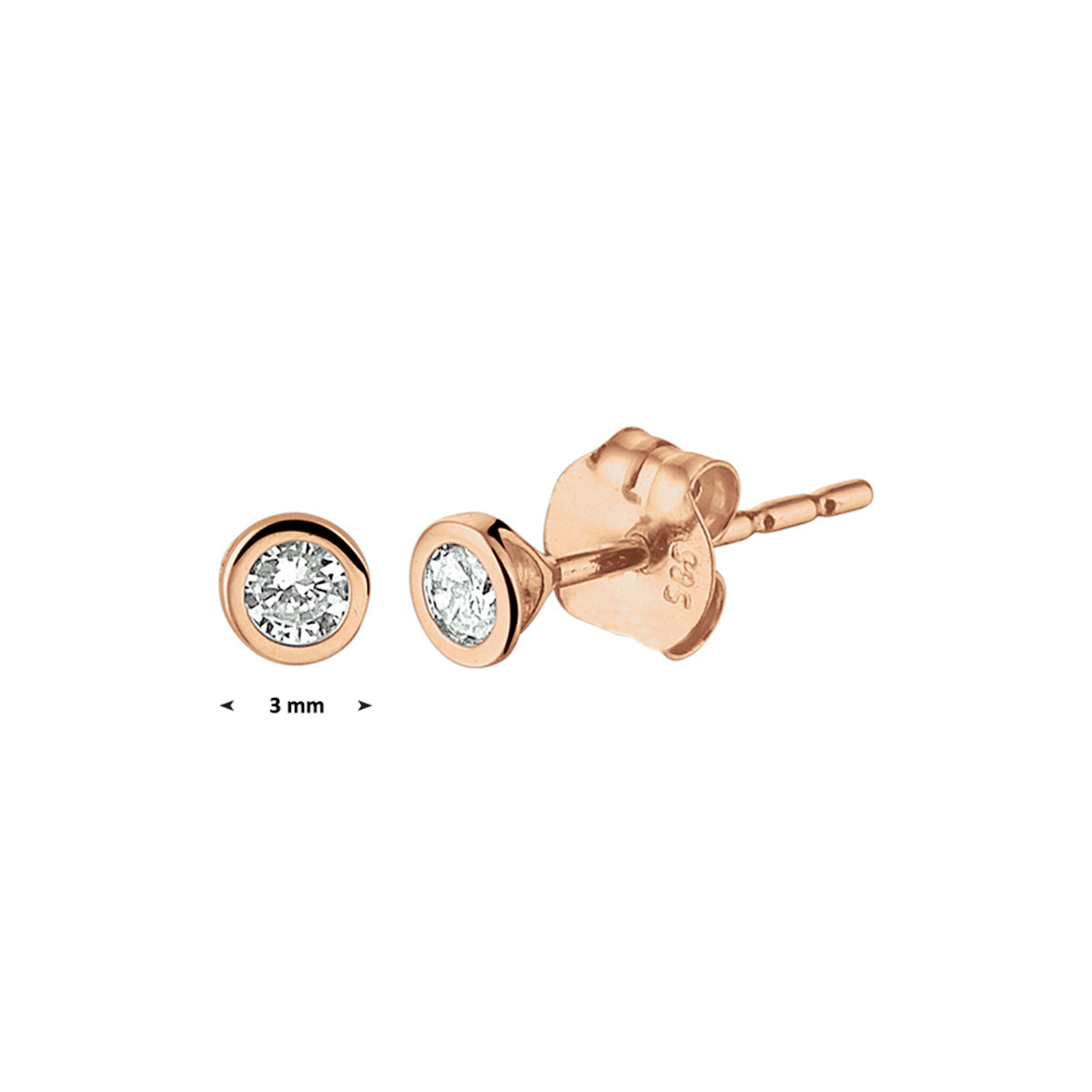 Ohrstecker Zirkonia 14K Roségold