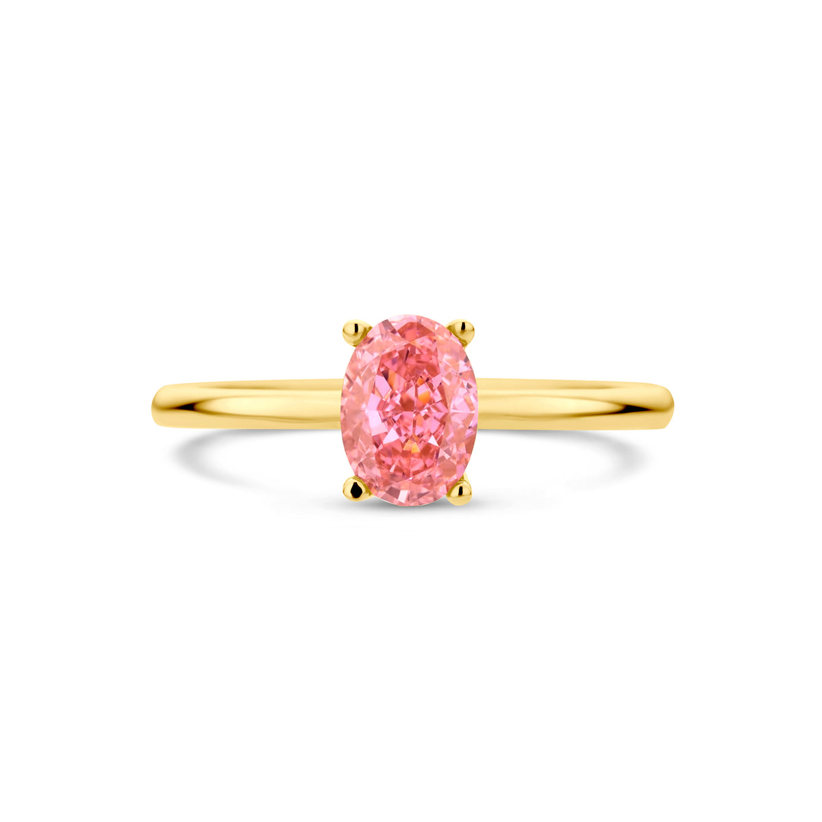 Ring Padparadscha-Zirkonia 14K Gelbgold