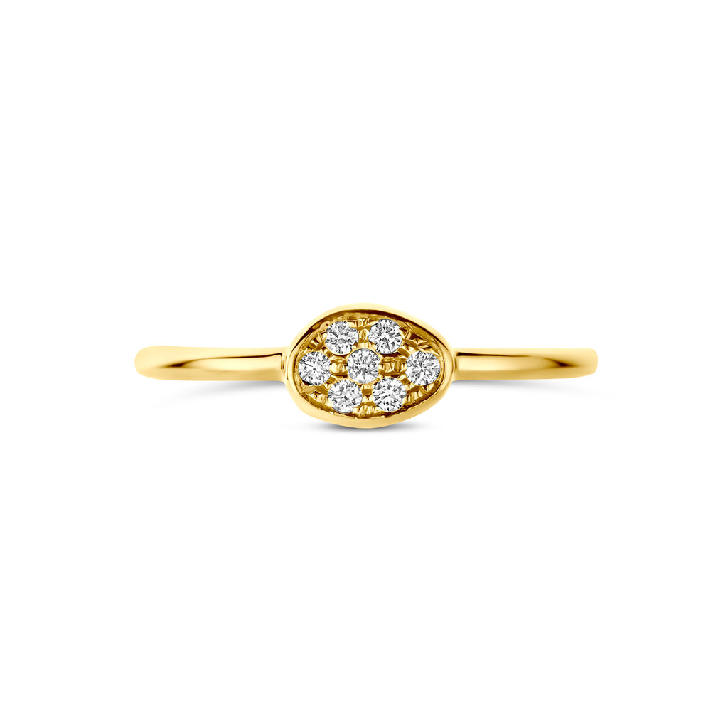 ring diamant 0.07ct h si 14K geelgoud
