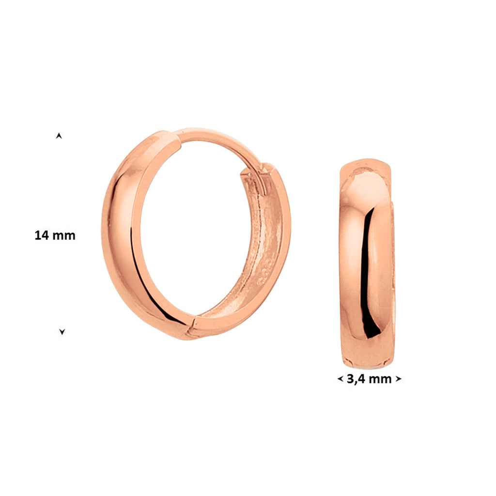 klapoorringen 14K roségoud