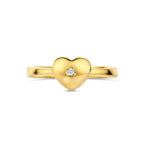 Ring Herz Lab-grown Diamant 0.01ct G VS 14K Gelbgold
