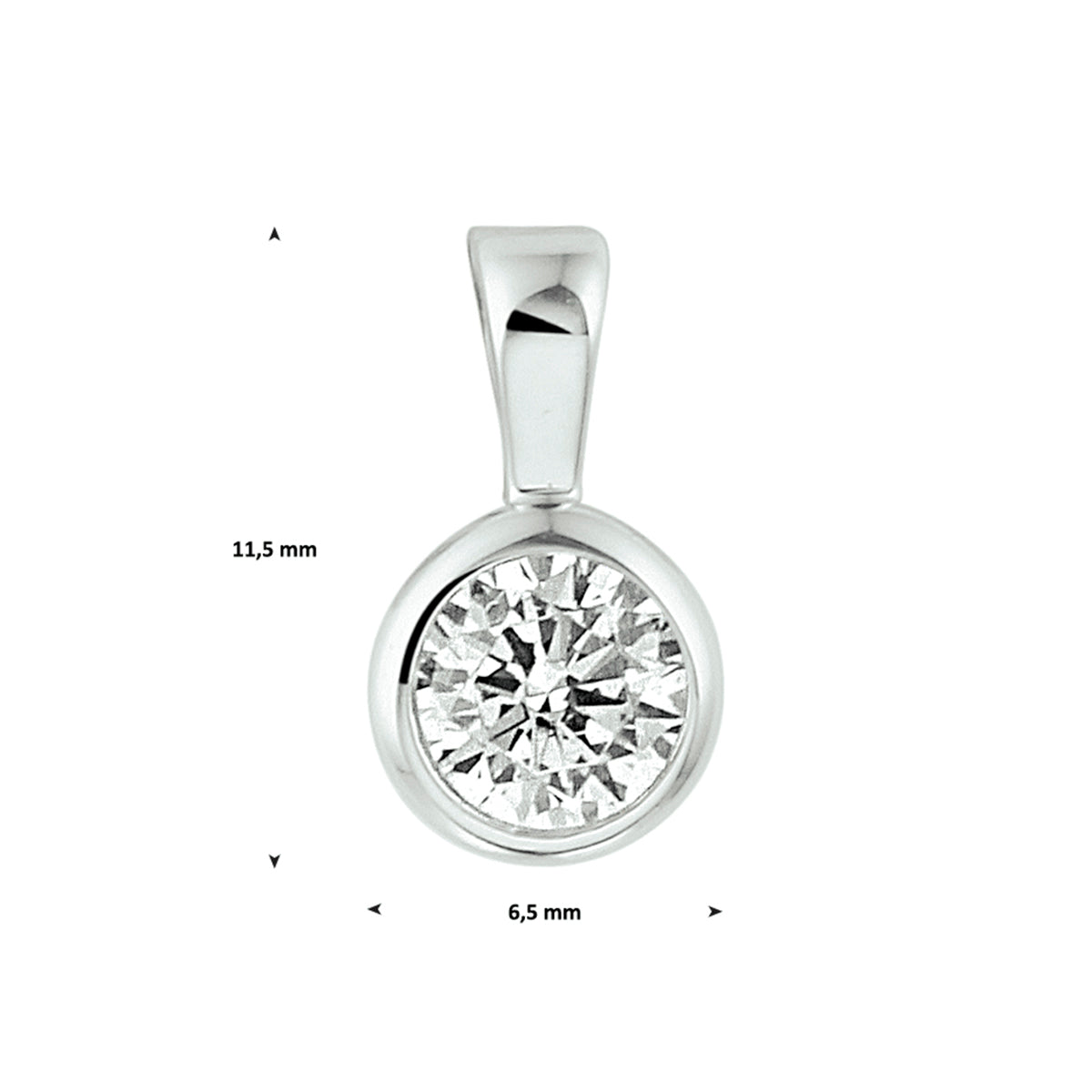 hanger zirkonia zilver gerhodineerd