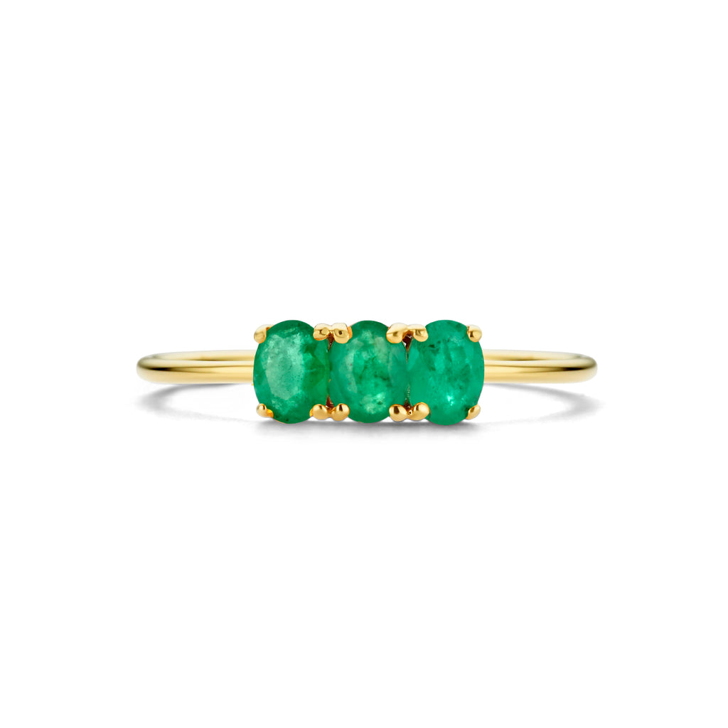 Ring Trilogie Smaragd 14K Gelbgold