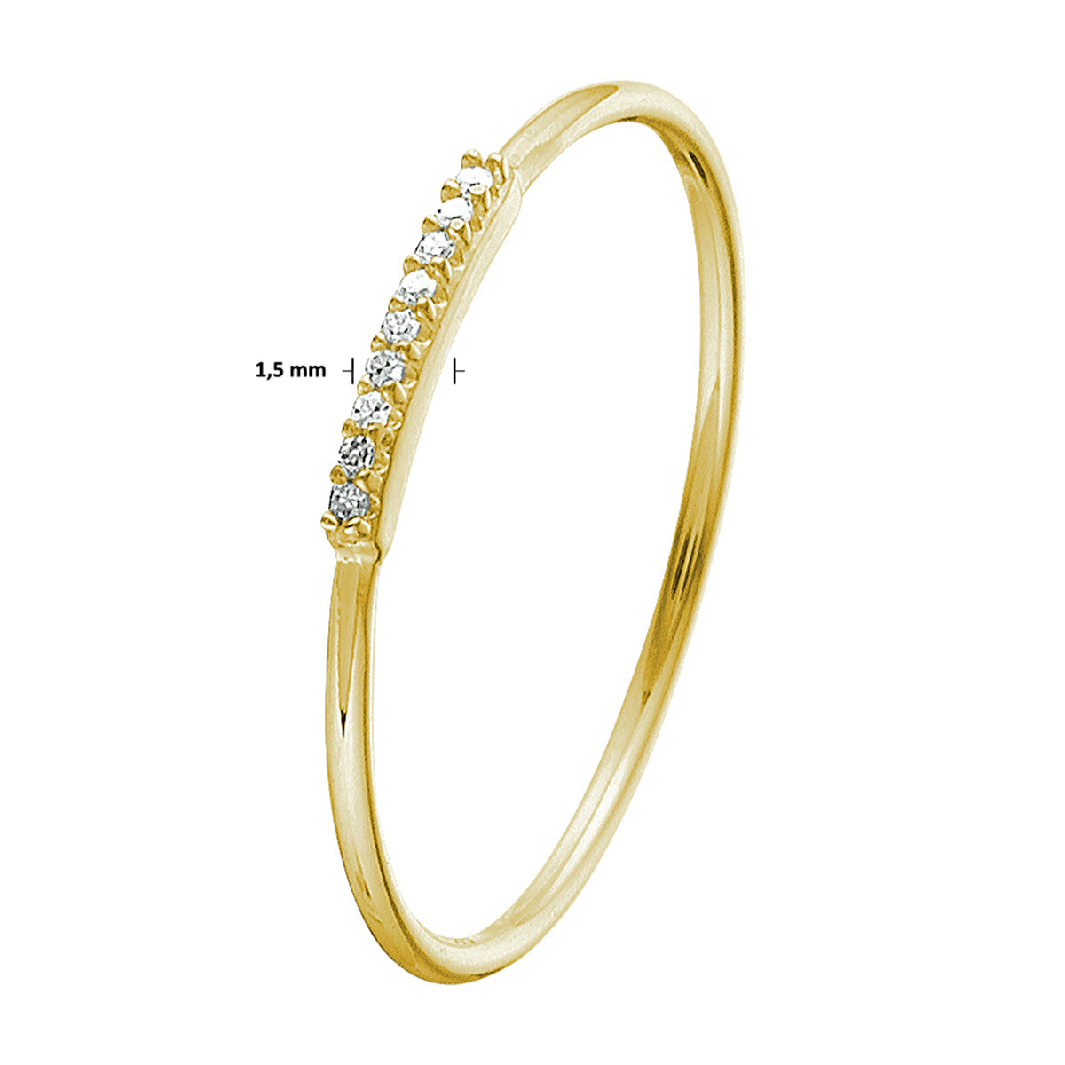 ring diamant 0.02ct h p1 14K geelgoud