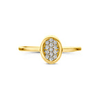ring zirkonia 14K geelgoud - ovaal