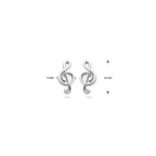 Ohrstecker Musiknote 12 mm rhodiniertes Silber