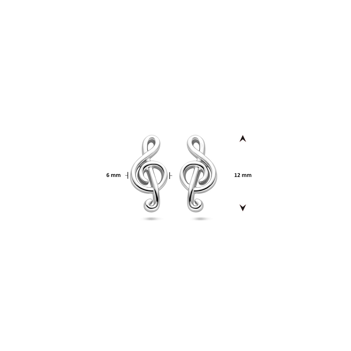 Ohrstecker Musiknote 12 mm rhodiniertes Silber
