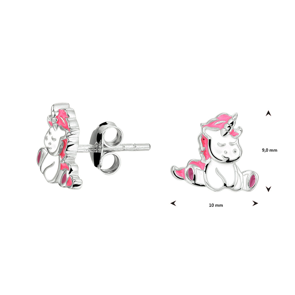 Ohrstecker aus rhodiniertem Einhorn-Silber