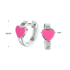 klapoorringen hart emaille zilver gerhodineerd