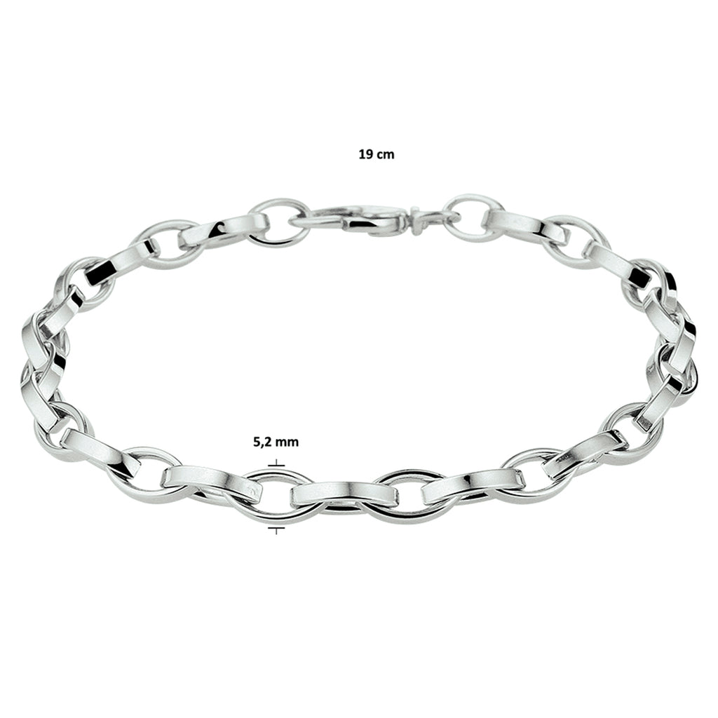 Armband Anker 5,2 mm 19 cm Silber rhodiniert