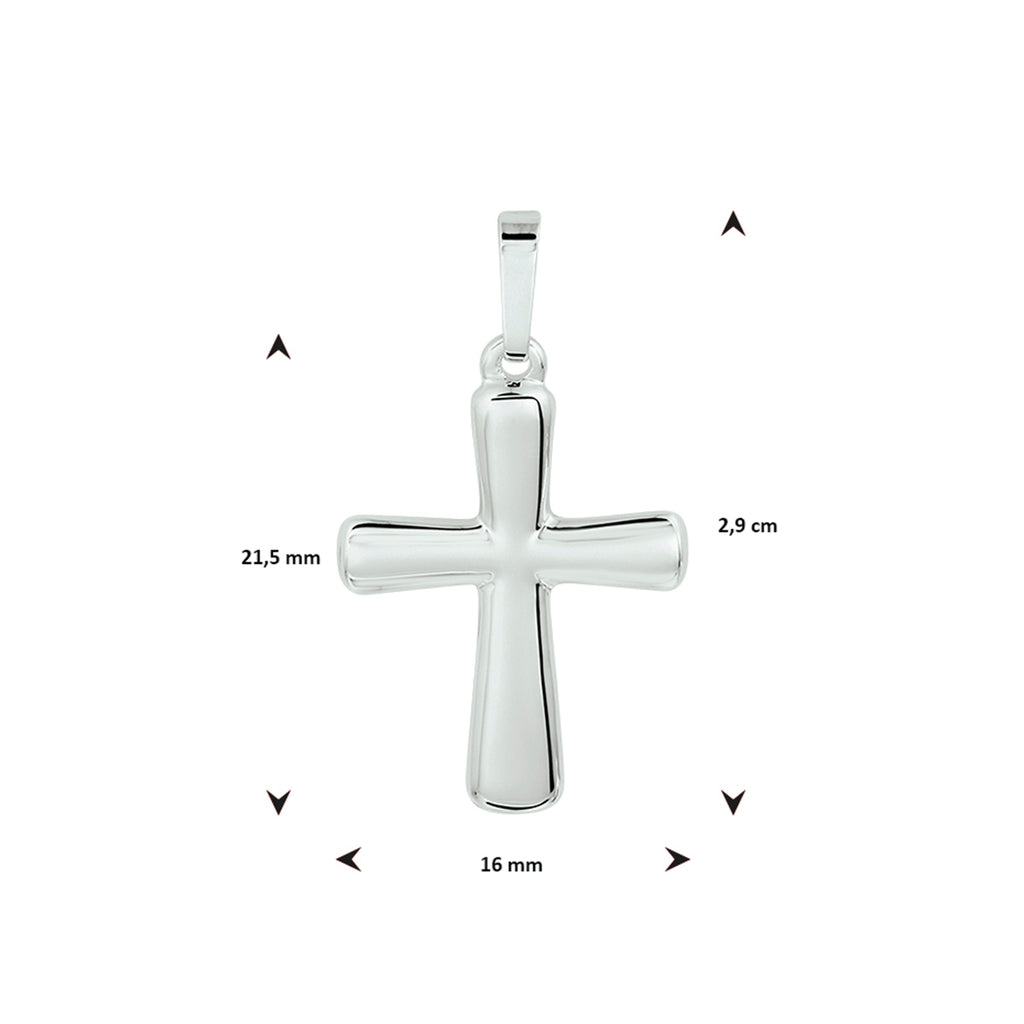 Anhänger Kreuz Silber rhodiniert