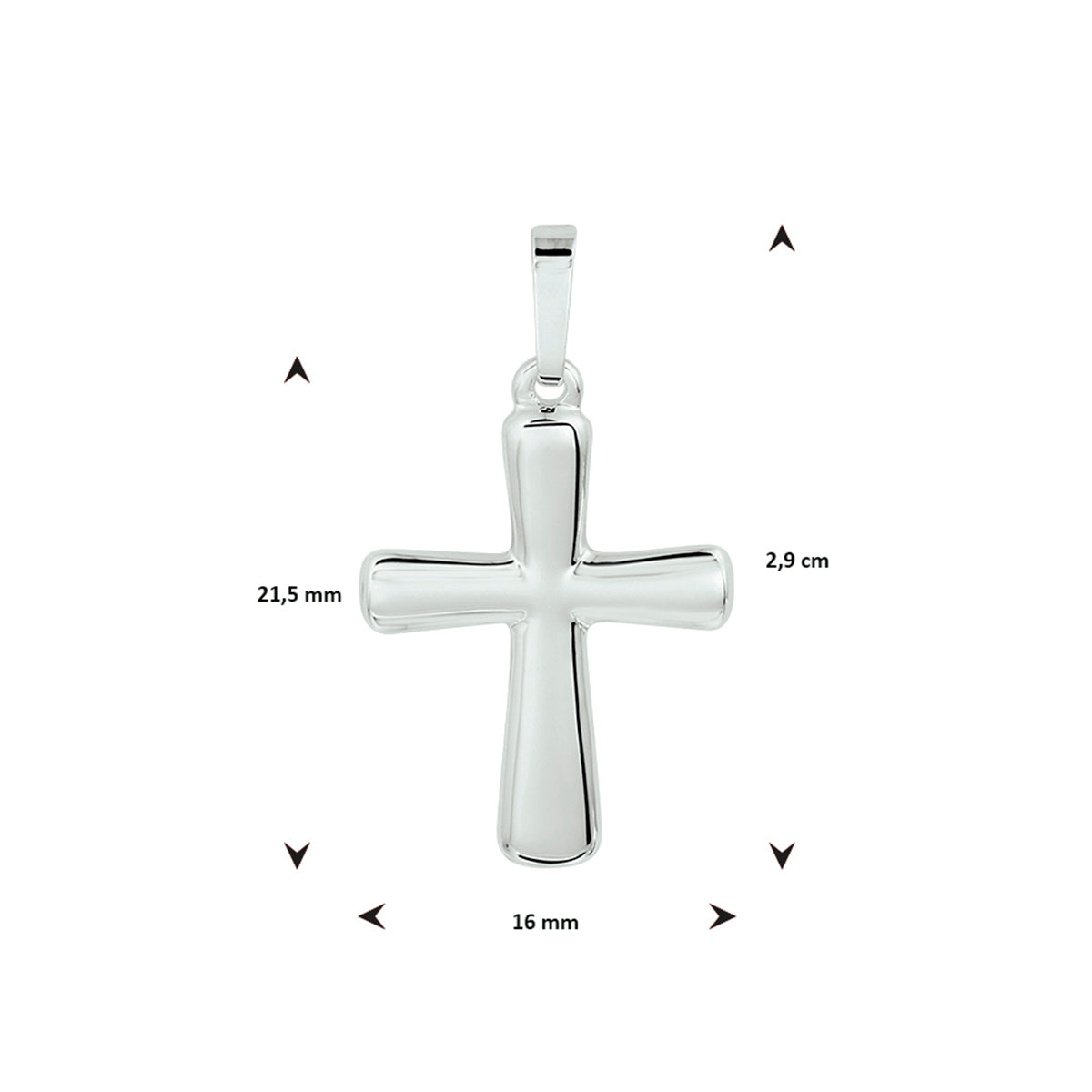 Anhänger Kreuz Silber rhodiniert