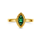 9k ring groen zirkonia 9K geel