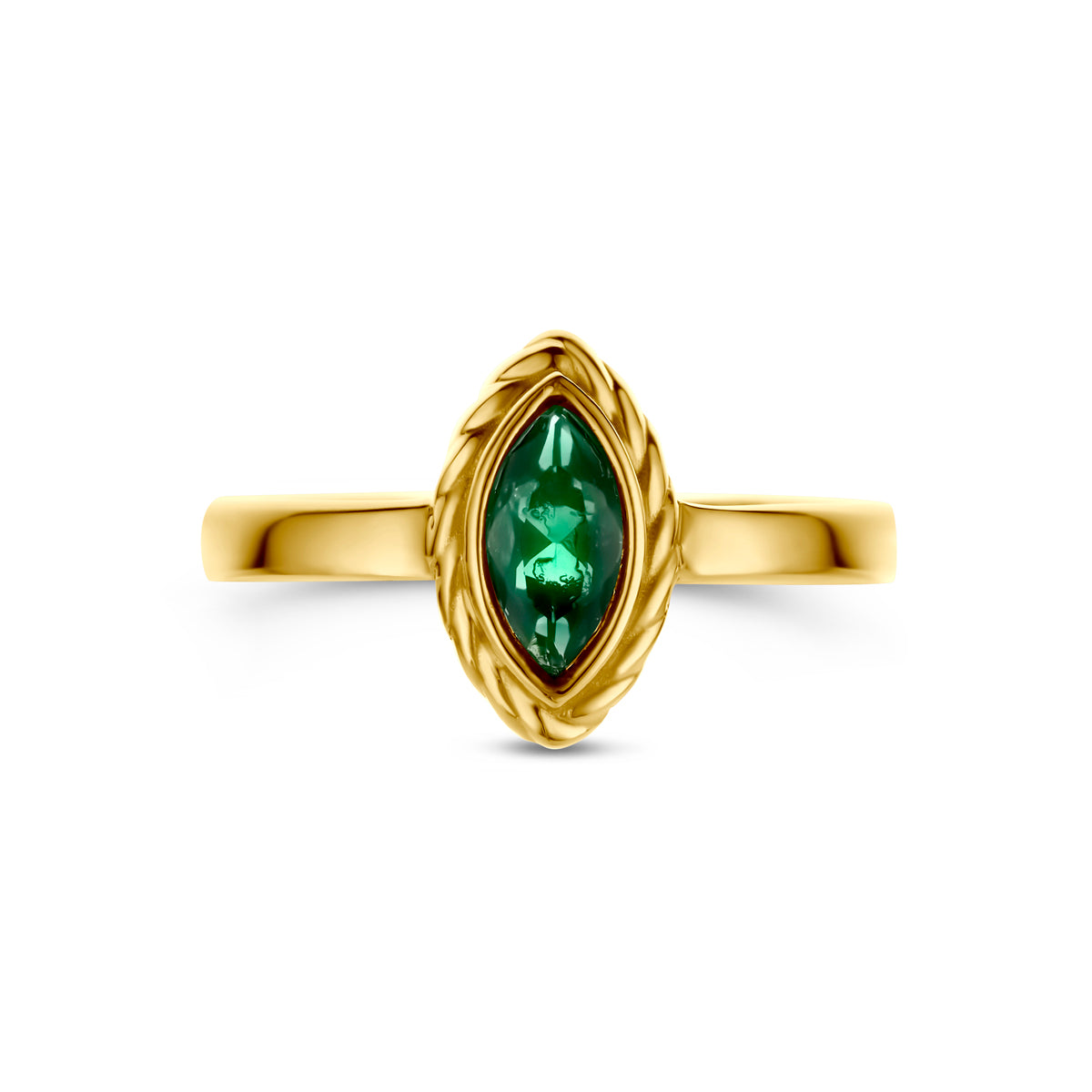 9k ring groen zirkonia 9K geel