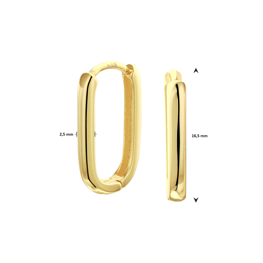 Klapp-Creolen Paperclip 1 Mikron 16,5 mm Silber vergoldet (gelb)