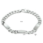 Gravurarmband Gourmette 6-seitig geschliffene Platte 7,0 mm Silber rhodiniert