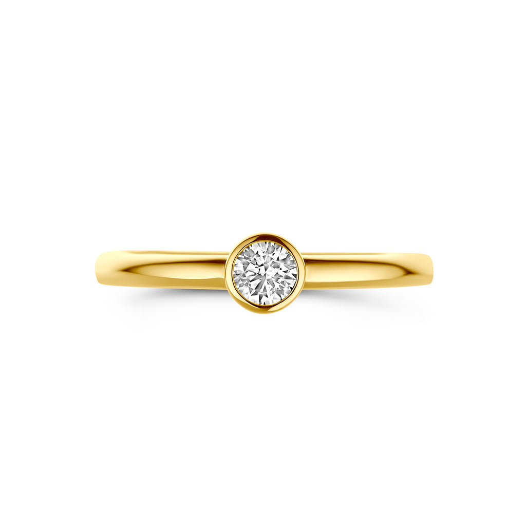 ring zirkonia 14K geelgoud