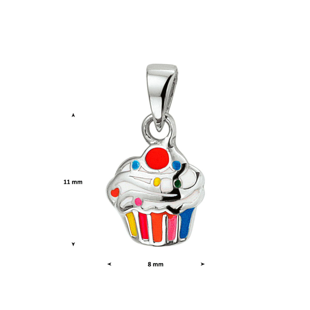 Anhänger Cupcake 11 mm Silber rhodiniert