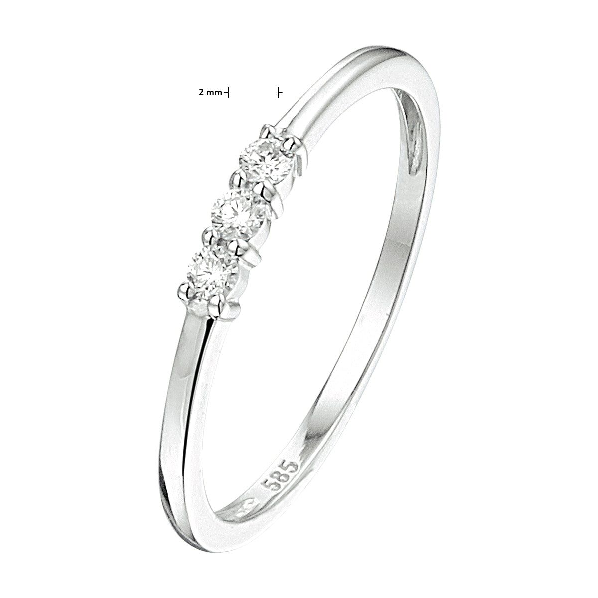ring diamant 0.09ct h si 14K witgoud